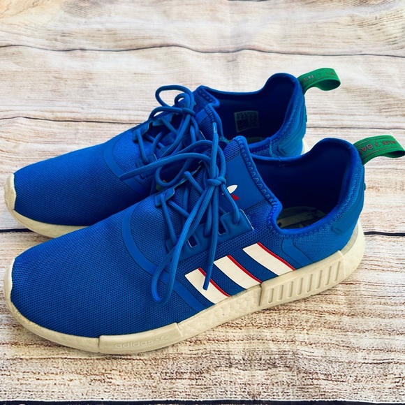 Men's Adidas NMD_R1 Boost Athletic Sneaker Italia Blue White GX9886 Size 11 - Picture 1 of 7